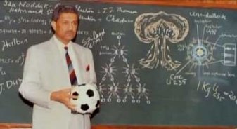 AQ Khan with design of neutron initiator, which serves as the kick-start mechanism for a nuclear chain reaction