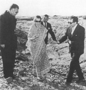 Mrs. Gandhi at the Pokhran Nuclear Testing site in 1974