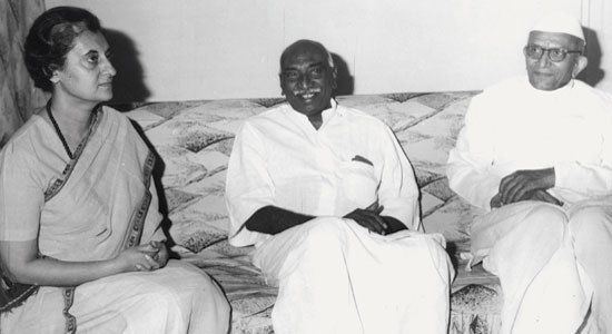 A rare photograph of Gandhi, Kamaraj and Desai together