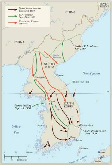 Korean War through map